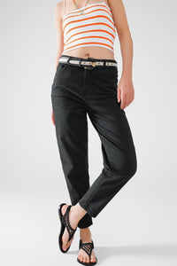 Q2 Women's Jean Ankle Skinny  Basic Jeans In Black