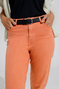 Q2 Women's Jean Ankle Skinny Basic Jeans In Orange