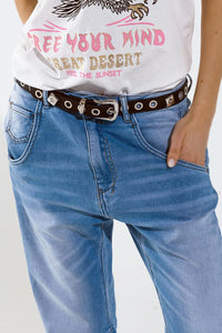 Q2 Women's Jean Basic Boyfriend Jeans With Stitch Detail