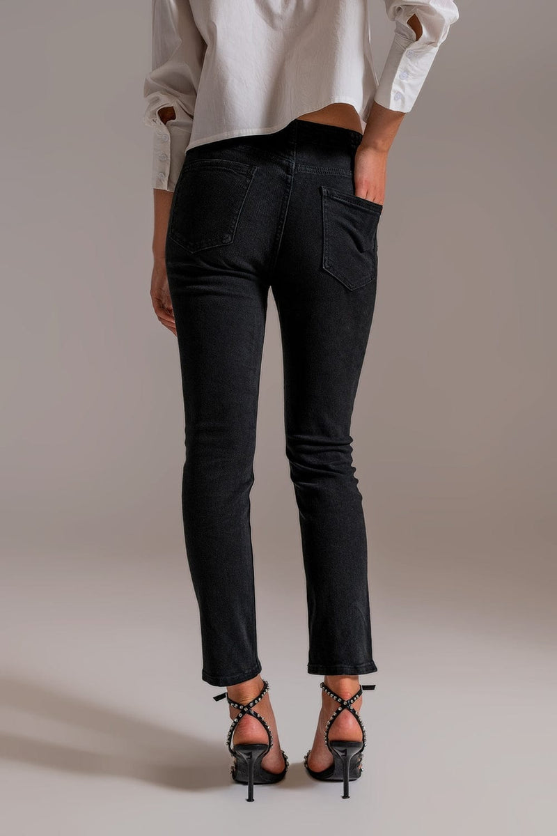 Q2 Women's Jean Basic Skinny Jeans In Black