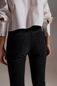 Q2 Women's Jean Basic Skinny Jeans In Black