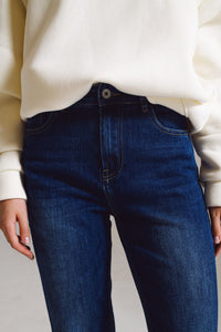 Q2 Women's Jean Basic Straight Jeans In Dark Wash