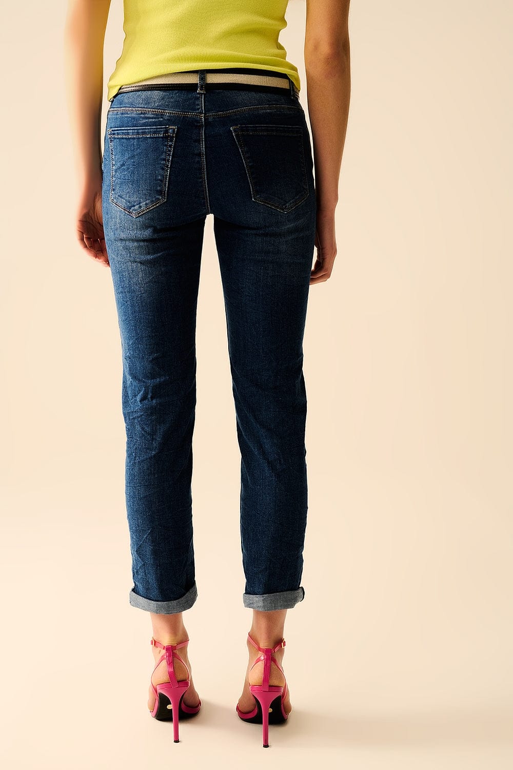 Q2 Women's Jean Basic Super Skinny Mid Wash Stretchy Jeans