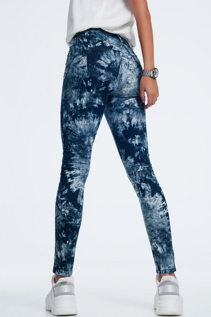 Q2 Women's Jean Blue Tinted Slim Pants