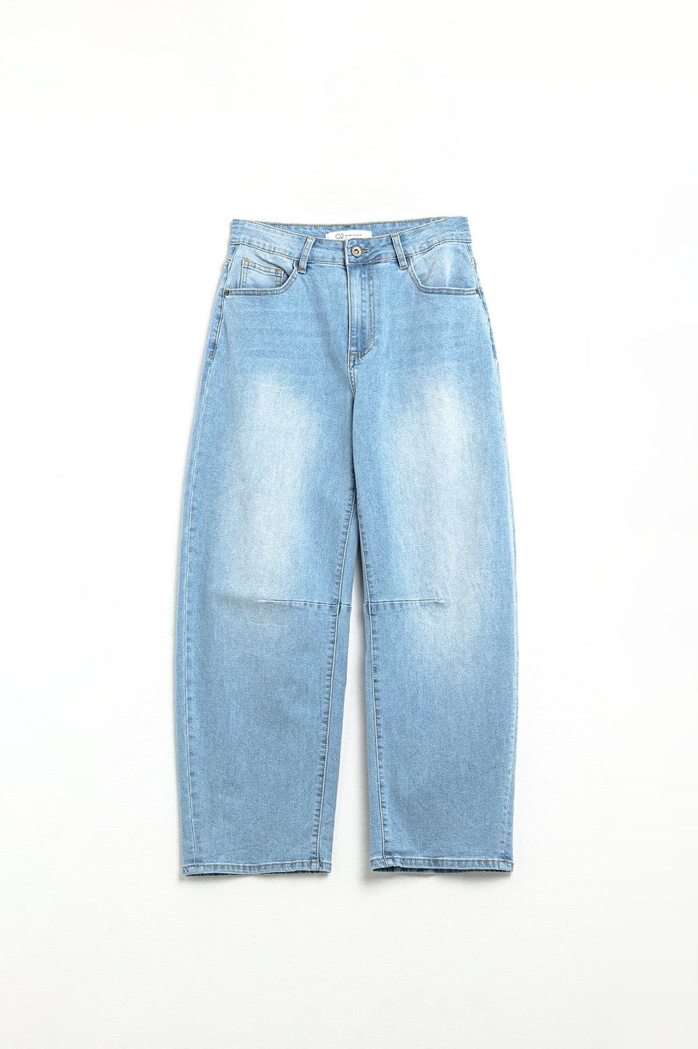 Q2 Women's Jean Bubble Wide Leg Jeans In Light Wash