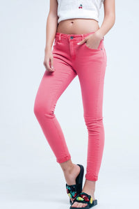 Q2 Women's Jean Coral Ankle Jeans with Soft Wrinkles