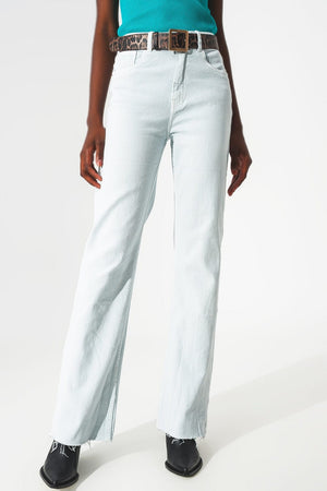 Q2 Women's Jean Elastic Cotton Jeans In Light Blue