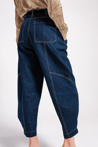 Q2 Women's Jean High Rise Balloon Jeans