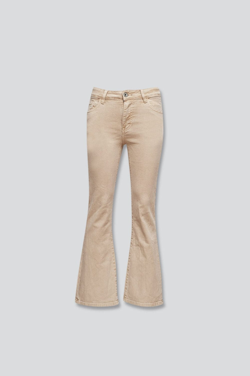 Q2 Women's Jean High Waist Flare Jean in Sand