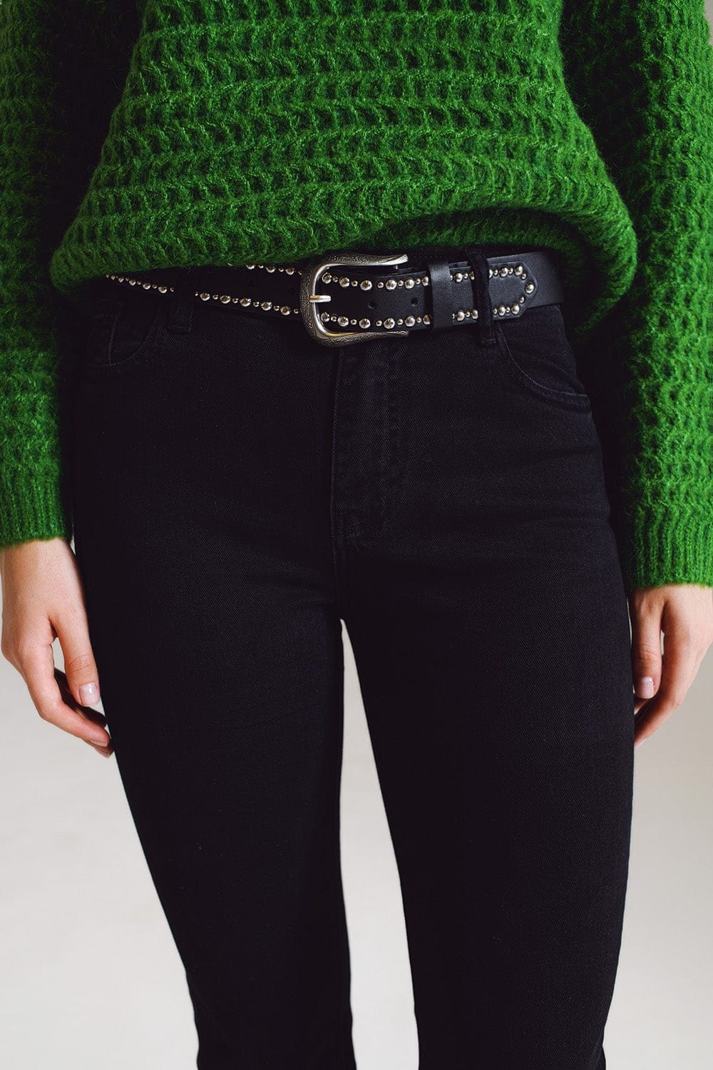Q2 Women's Jean High Waist Flare Jeans In Black
