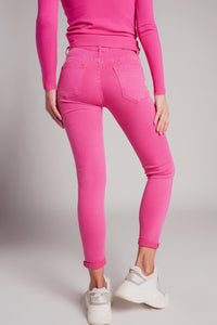 Q2 Women's Jean High Waisted Skinny Jeans in Fuchsia