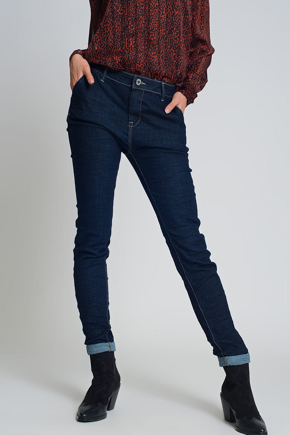 Q2 Women's Jean Jeans Skinny Cut Chino Style