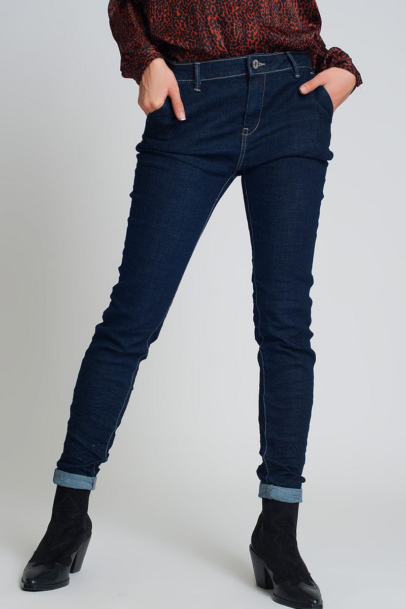 Q2 Women's Jean Jeans Skinny Cut Chino Style