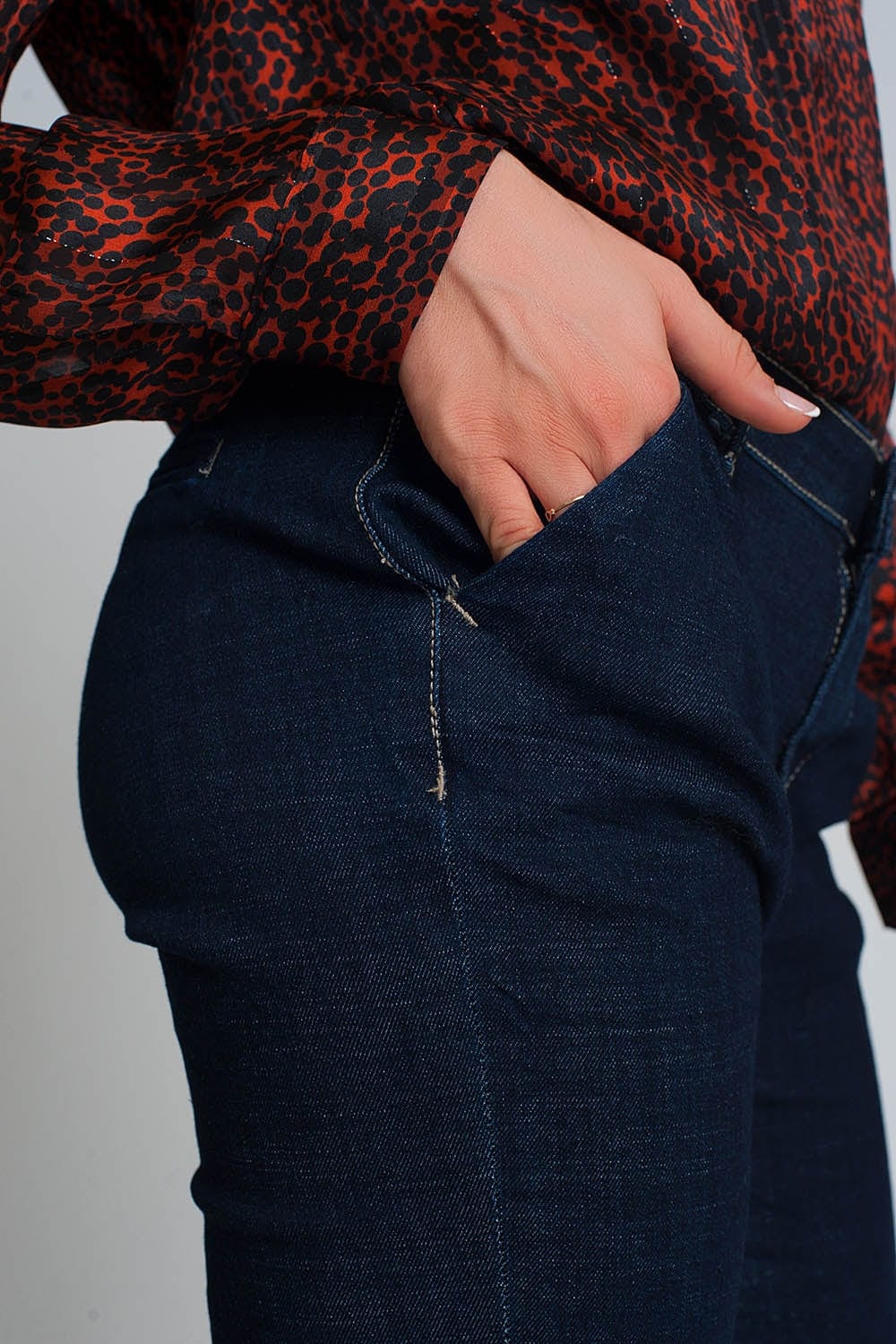 Q2 Women's Jean Jeans Skinny Cut Chino Style