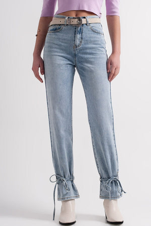 Q2 Women's Jean Jeans with Drawstring