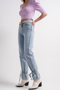 Q2 Women's Jean Jeans with Drawstring