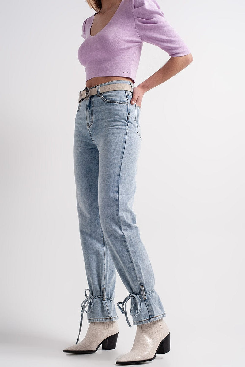 Q2 Women's Jean Jeans with Drawstring