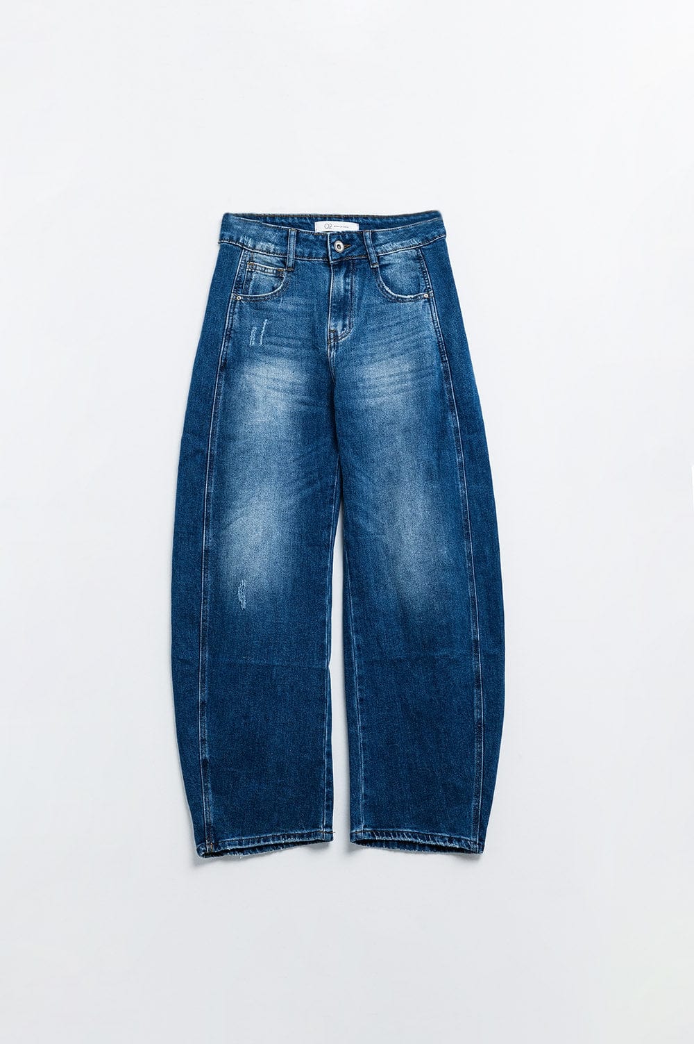 Q2 Women's Jean Jeans With Two Side Seams And Balloon Effect
