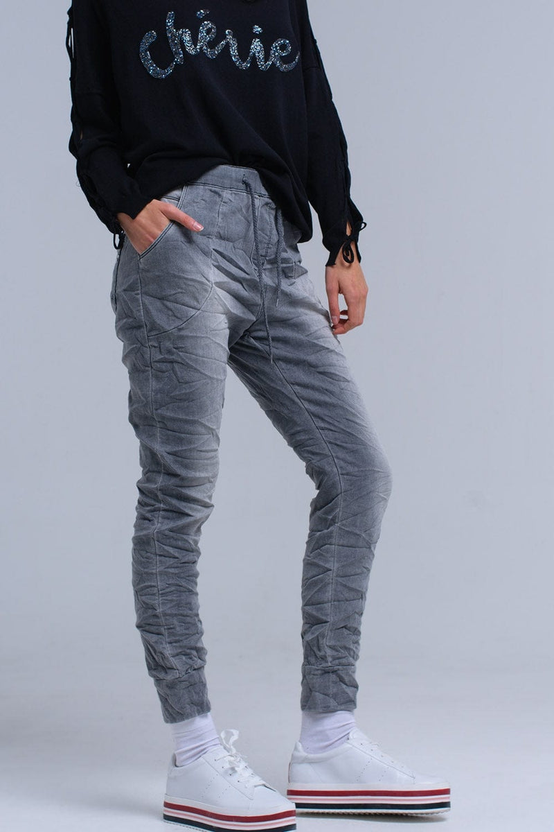 Q2 Women's Jean Jogger gray jeans