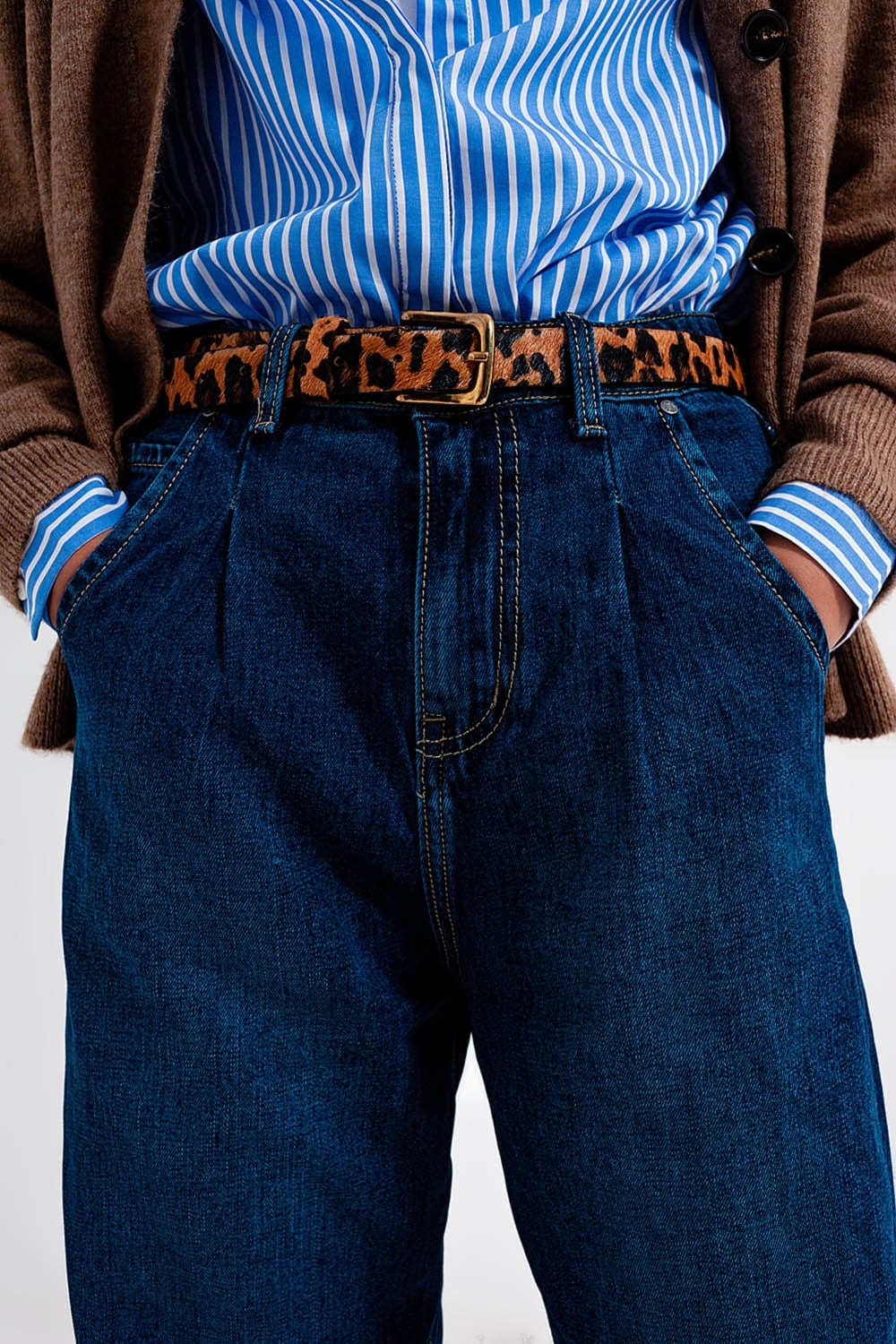 【KOOLOSET】Pleat Pure Brown Denim Pleat Pure Brown Denim - kooloset