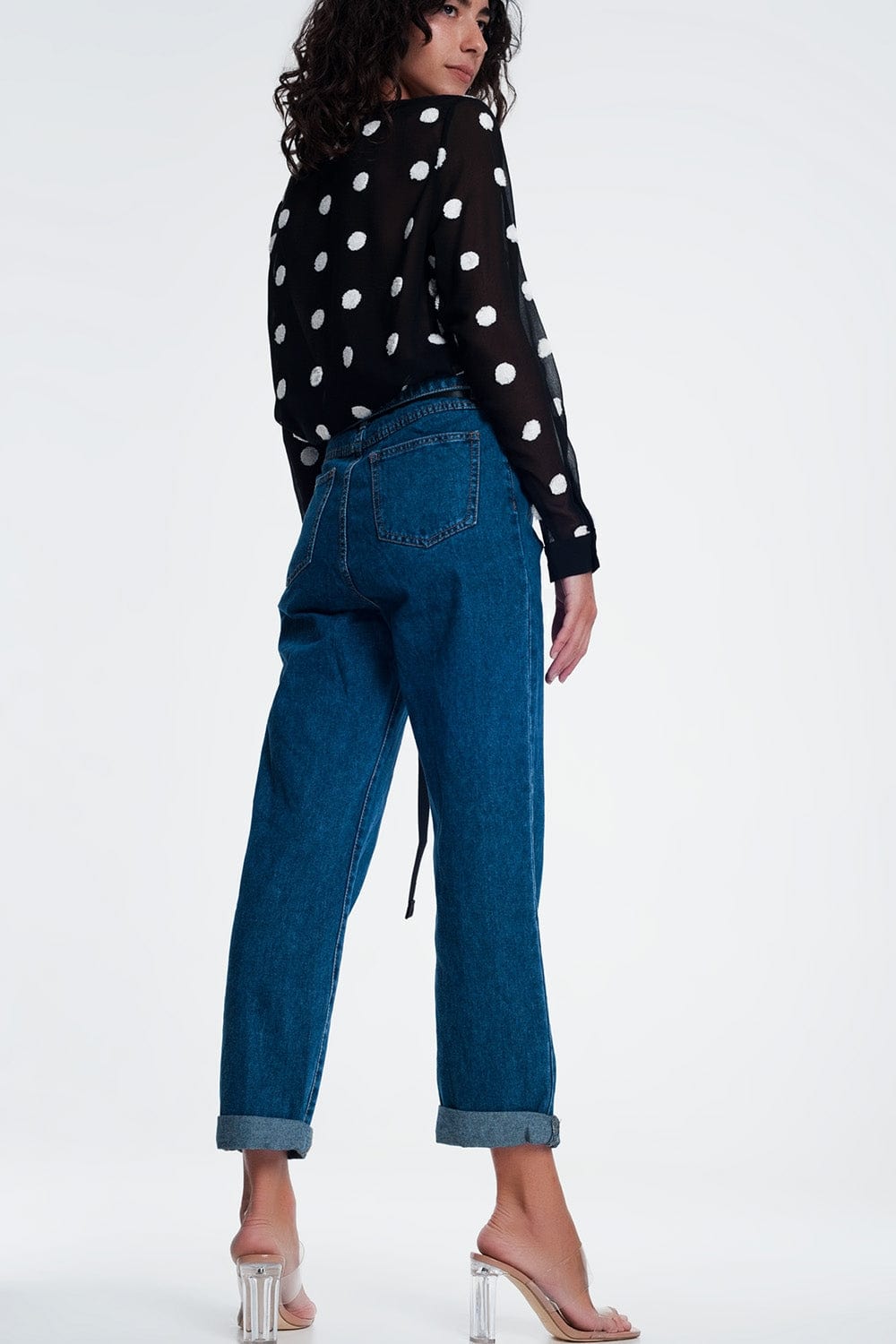 Q2 Women's Jean Paper Bag Jeans