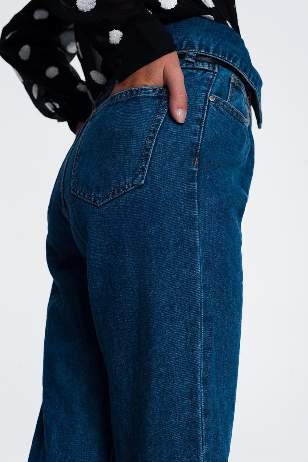 Q2 Women's Jean Paper Bag Jeans
