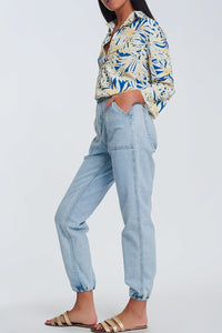 Q2 Women's Jean Pocket Detail Jeans in Light Denim