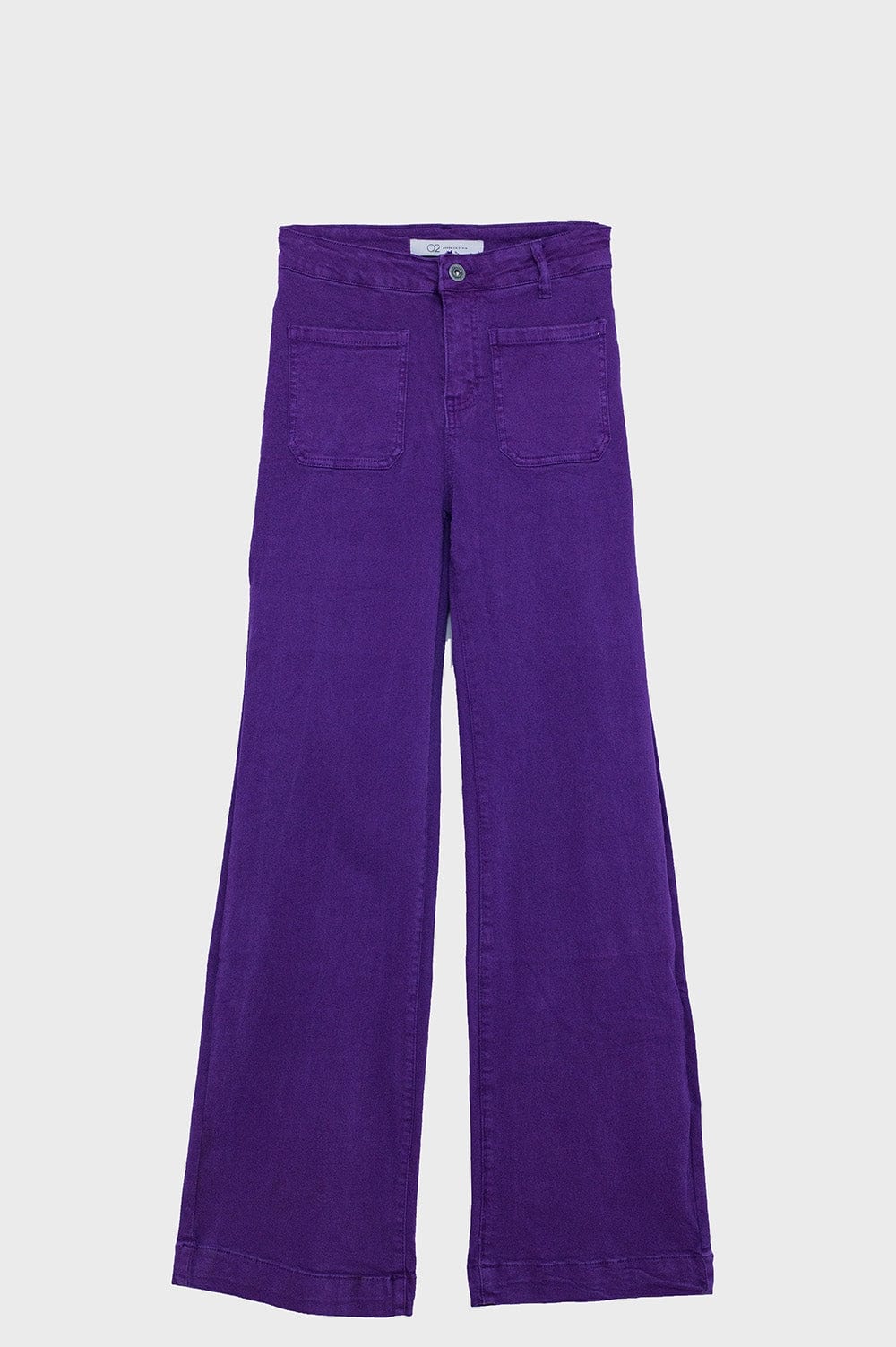 Q2 Women's Jean Purple Flair Jeans With Large Front Pockets