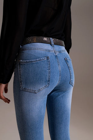 Q2 Women's Jean Skinny High Waist Jeans In Light Wash