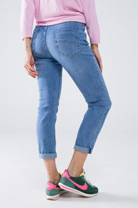 Q2 Women's Jean Skinny Jeans In Light Wash With Detail On The Pocket