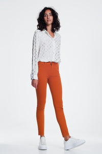 Q2 Women's Jean Skinny Jeans in Orange