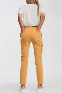 Q2 Women's Jean Straight cut pants in mustard