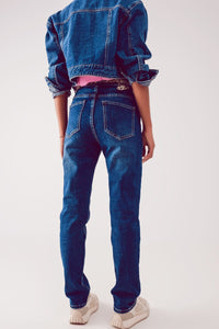 Q2 Women's Jean Straight Leg Jeans in Thrift Blue