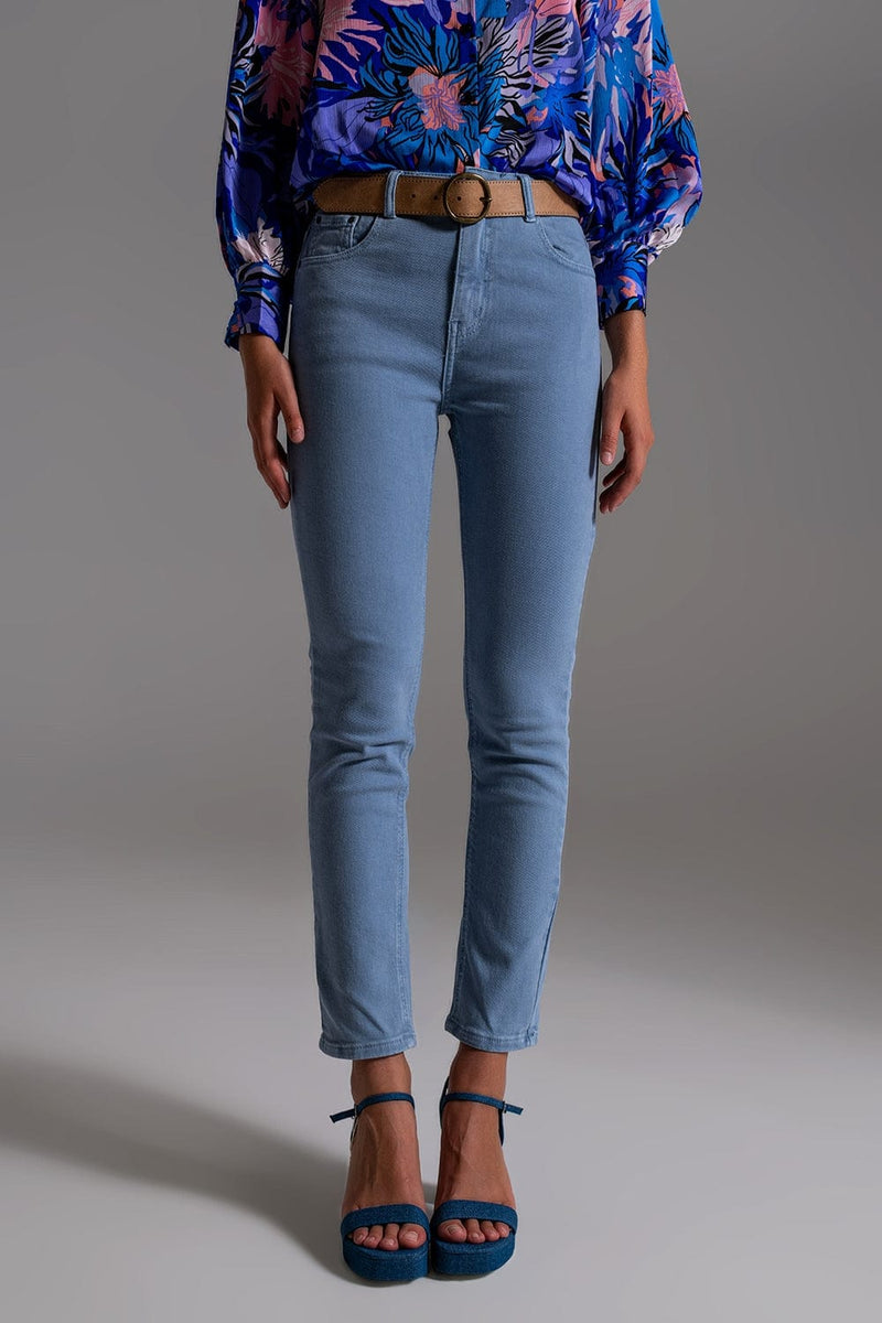 Q2 Women's Jean Stretch Cotton Skinny Jeans In Blue