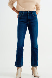 Q2 Women's Jean Stretch Flare Jeans in Midwash