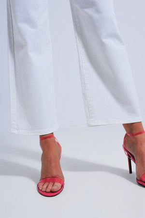 Q2 Women's Jean Wide Leg Jeans in White