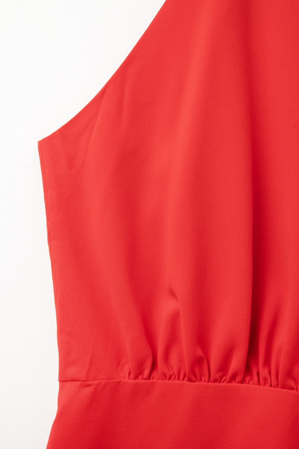 Q2 Women's Jumpsuits & Rompers High Neck Red Romper With Front Pleat Detail