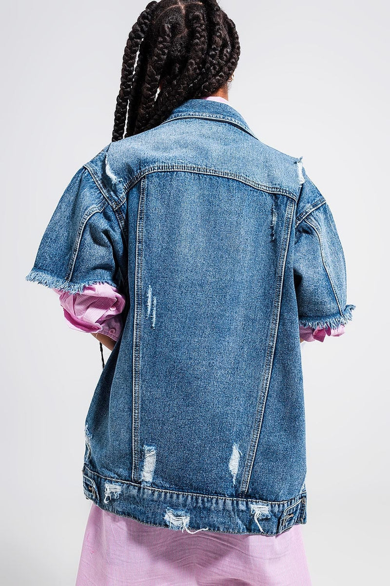 R13 oversized destroyed denim jacket, Women's Fashion, Coats, Jackets and  Outerwear on Carousell