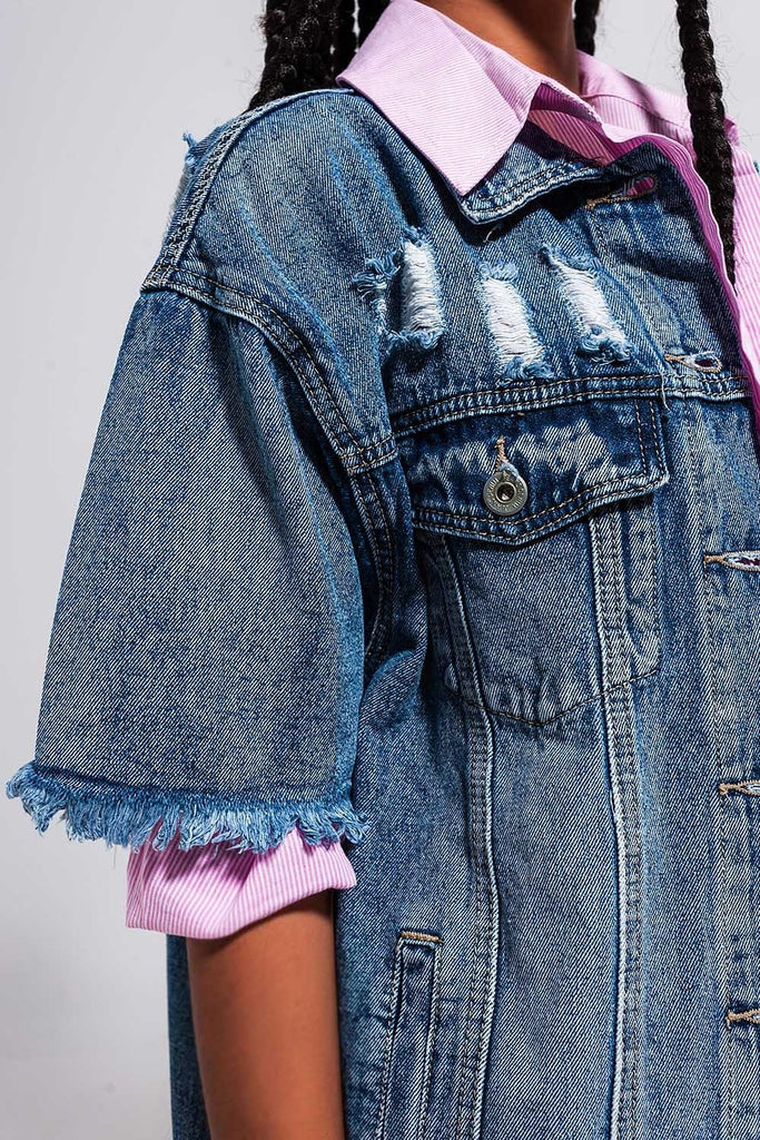 ★maloupe★OVERSIZE DENIM SHORT JACKE q2-women-s-outerwear-oversized
