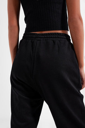 Q2 Women's Pants & Trousers Adjustable Waistband Joggers in Black