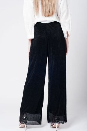 Q2 Women's Pants & Trousers Black cheesecloth pants