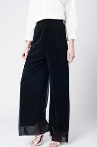 Q2 Women's Pants & Trousers Black cheesecloth pants