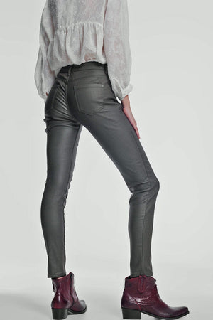 Q2 Women's Pants & Trousers Coated Pants in Khaki