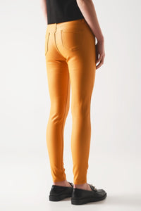 Q2 Women's Pants & Trousers Coated Pants in Orange