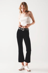 Q2 Women's Pants & Trousers Cord Flare in Black