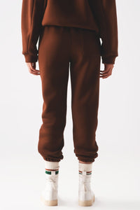 Q2 Women's Pants & Trousers Cotton Jogger in Brown