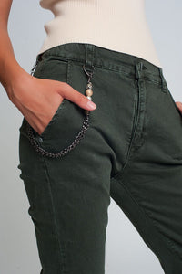 Q2 Women's Pants & Trousers Cuffed
Utility Pants with Chain in Khaki