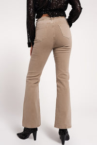 Q2 Women's Pants & Trousers Flared Jeans in Beige