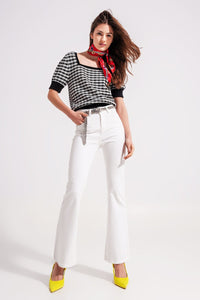 Q2 Women's Pants & Trousers Flared Jeans in White
