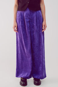 Q2 Women's Pants & Trousers High Rise Straight Leg Pants in Purple Cord